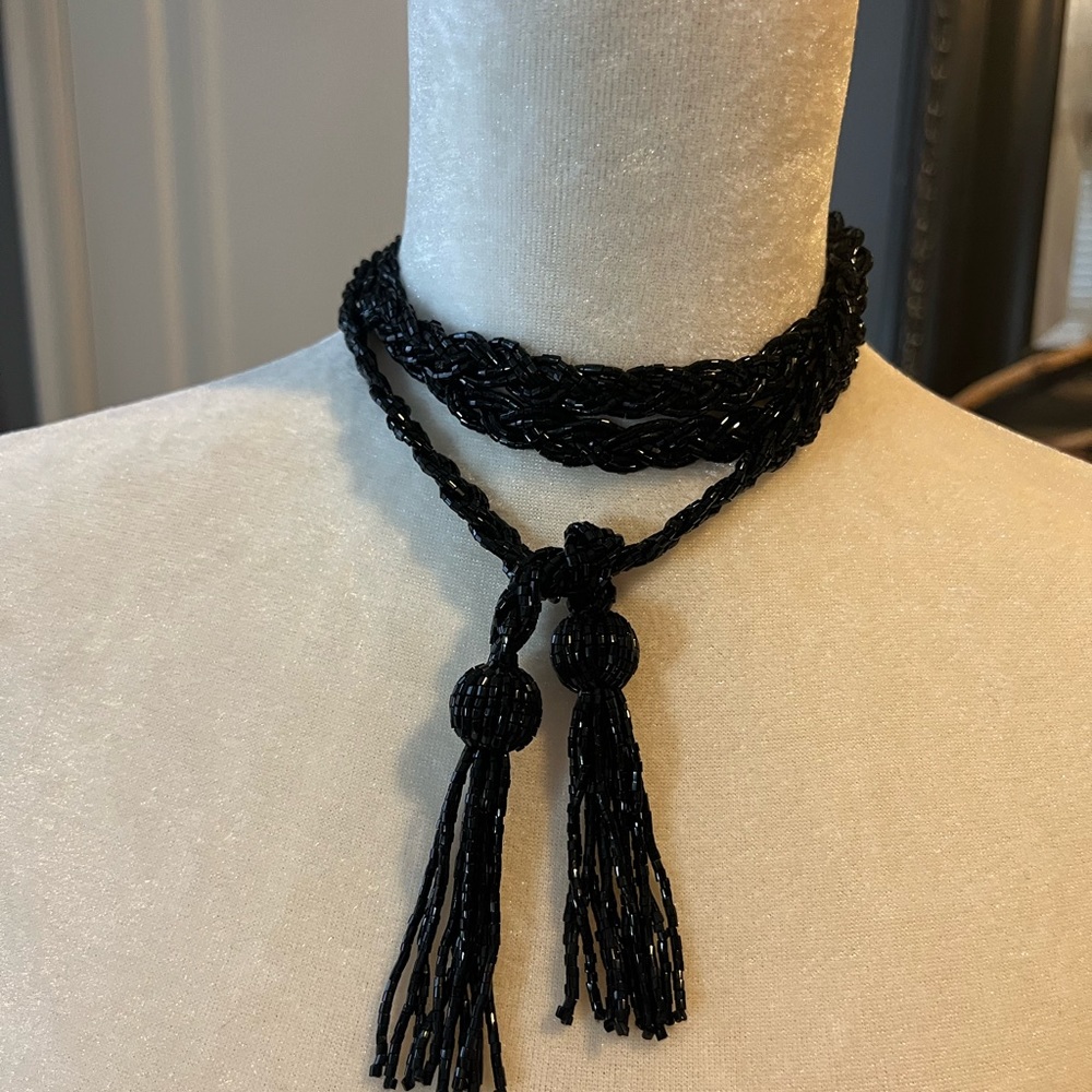 Black beaded necklace.